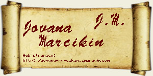 Jovana Marcikin vizit kartica